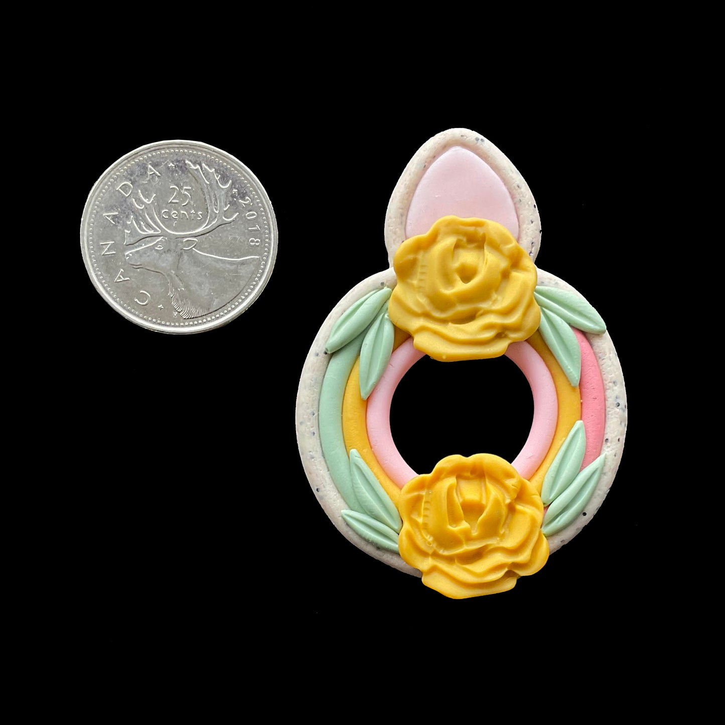 Circle floral earring