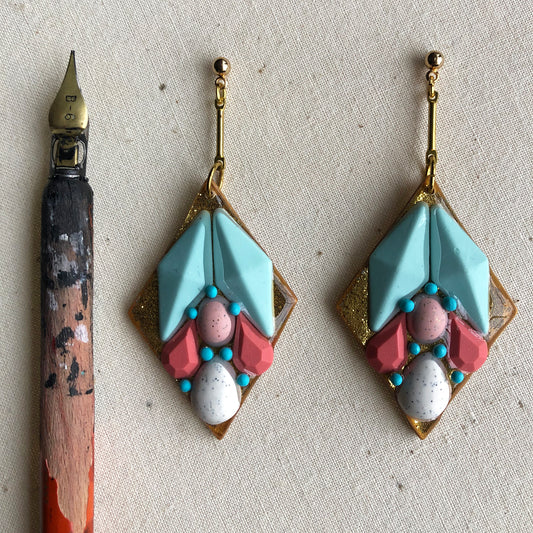 Gem dangle earring