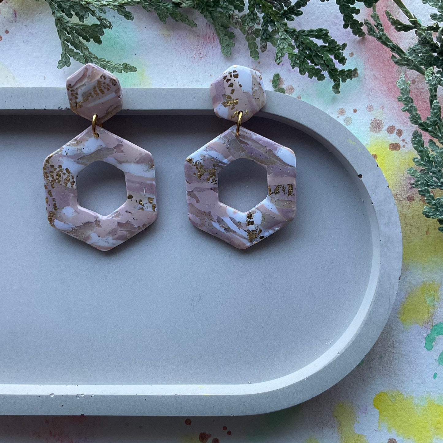 Hexagon earring