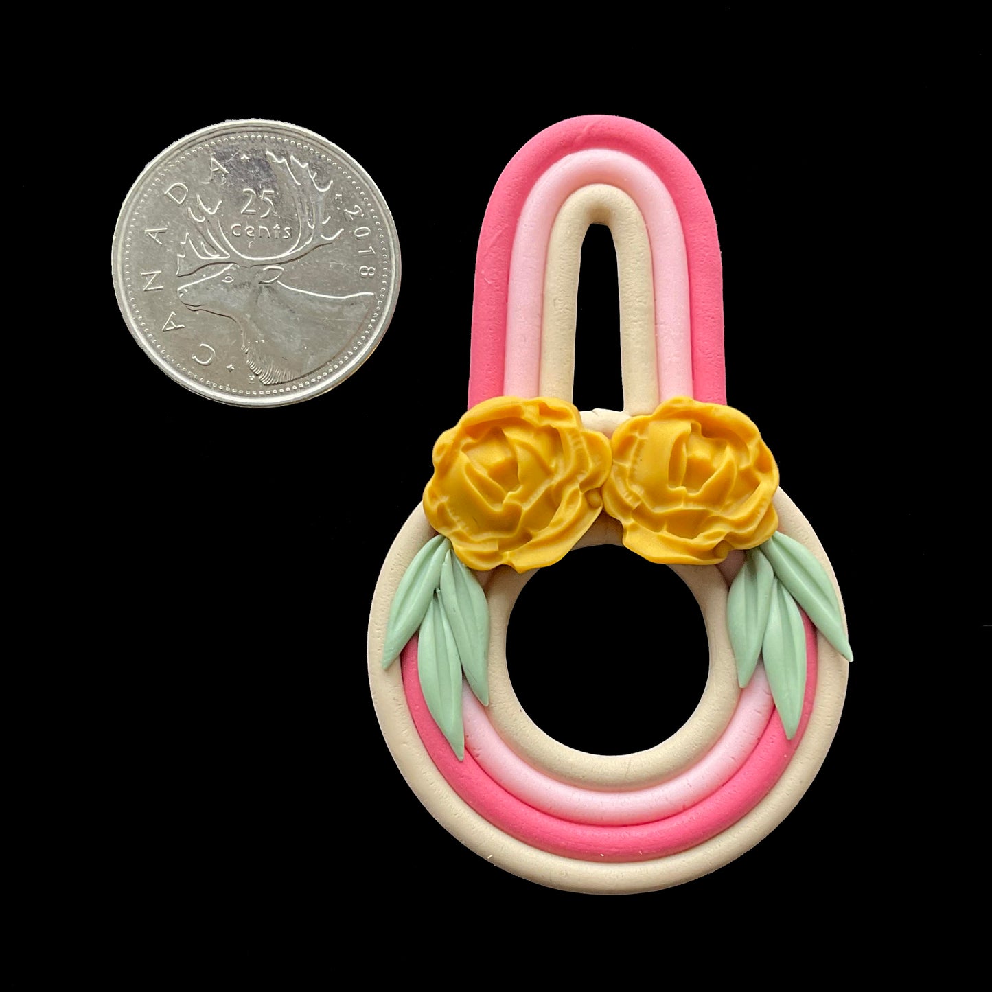 Circle floral earring